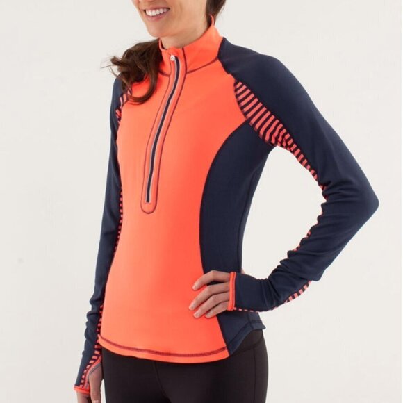 Lululemon Run: U-Turn Pullover Light Flare / Inkwell / Classic Stripe Light Flar - Picture 7 of 7